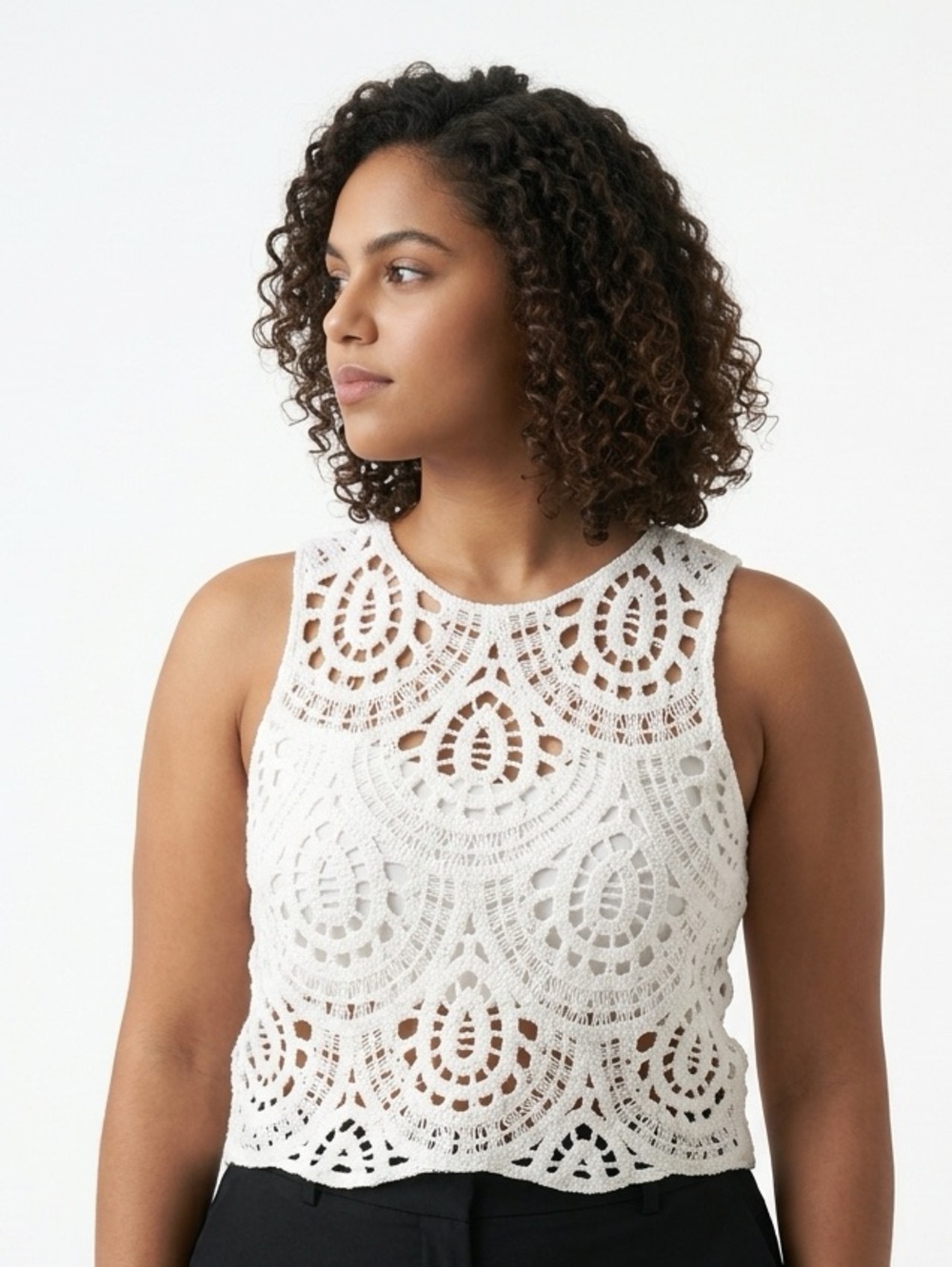 Sleeveless lace top